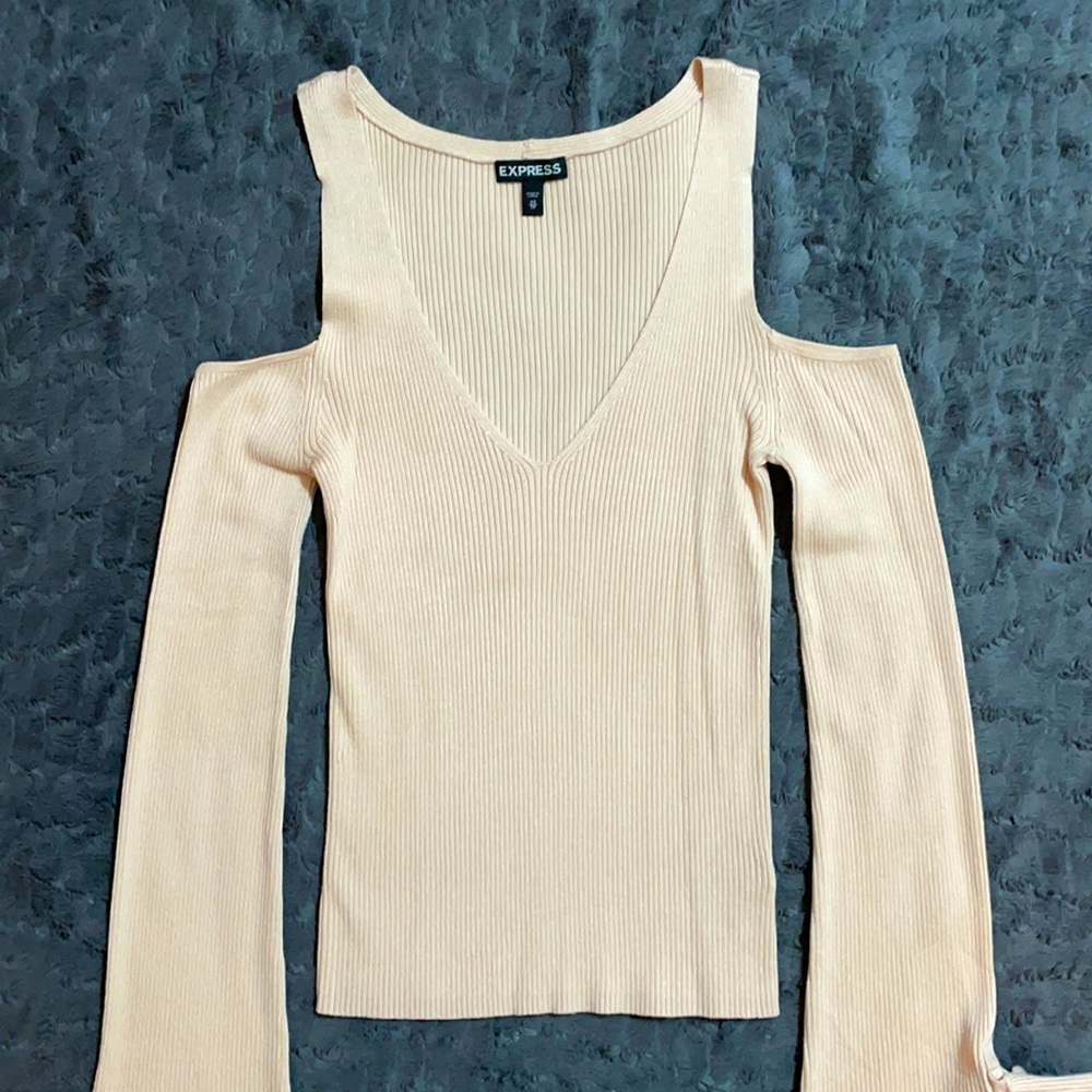 EXPRESS Pale Pink Ribbed Top XS